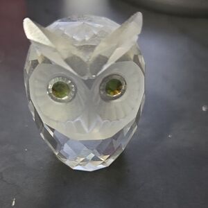 Swarovski Crystal Owl with Green Accents